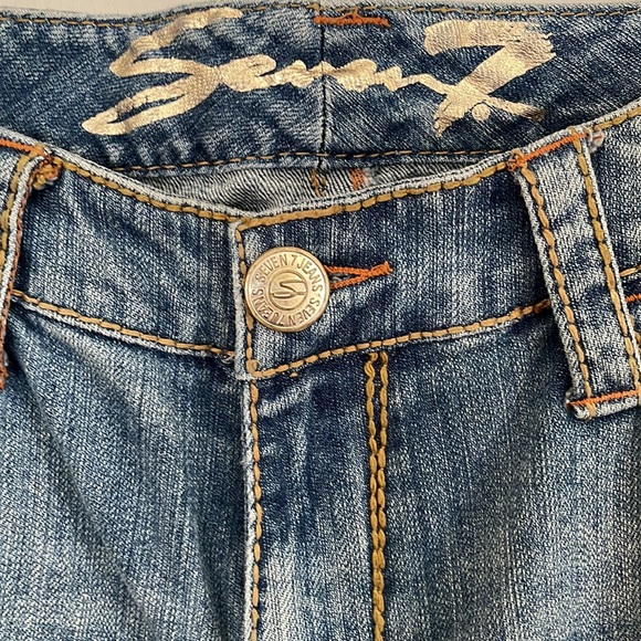 Seven Cropped Distressed Jeans, Size 14 - Picture 3 of 8